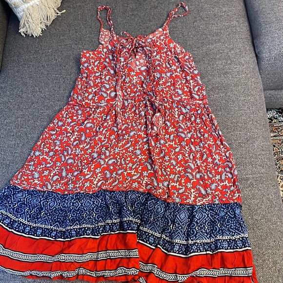 Sfera blue & red paisley summer sundress size medium - Picture 6 of 8